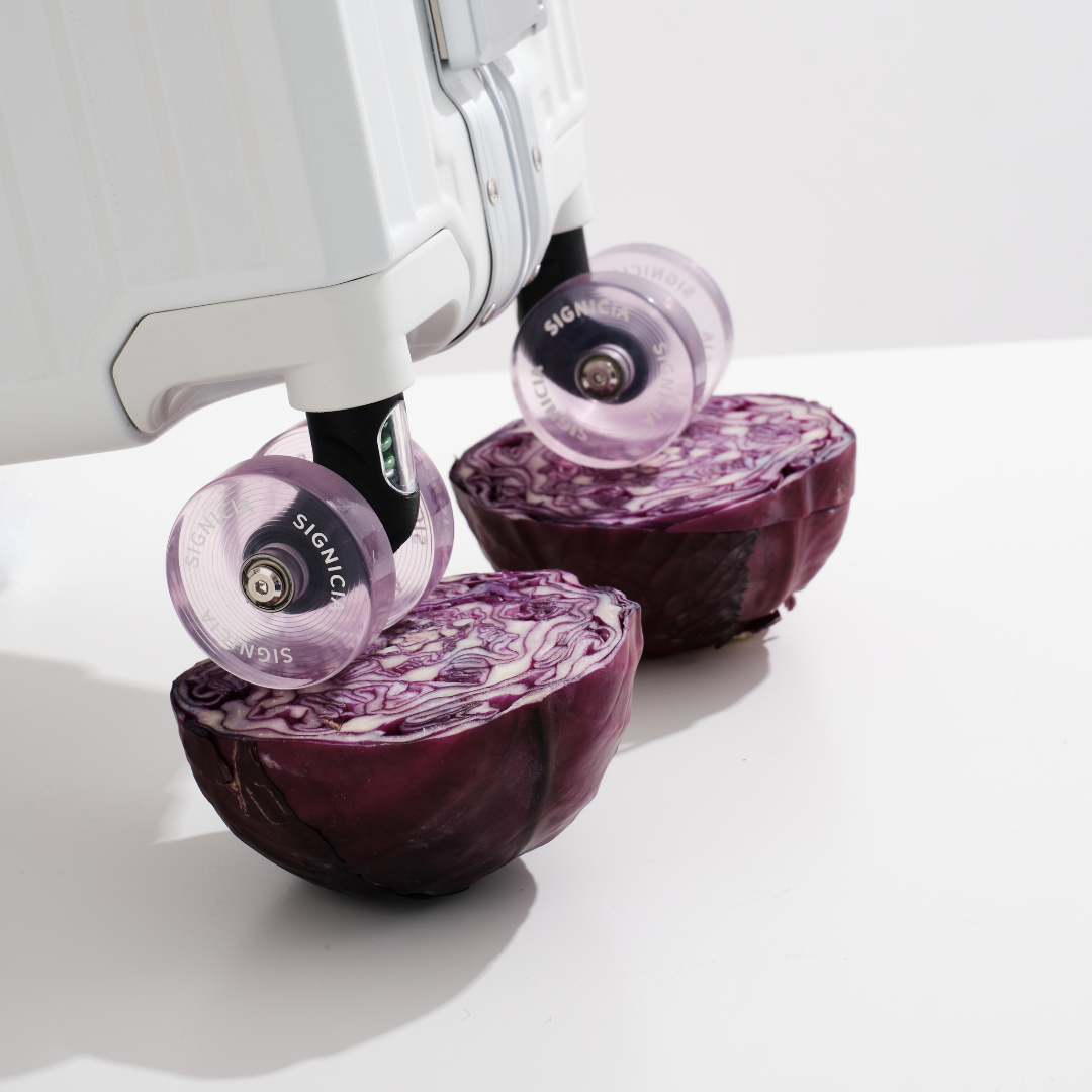 SIGNICIA Identity Capsule Set (Wisteria Purple) 4x Wheels, 2x Handle and 1x Luggage Tag